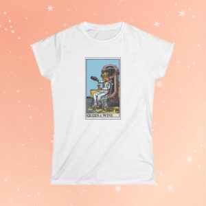 Queen of Wine Tarot Card Tee — Tarot Inspired Women's Cotton T-Shirt